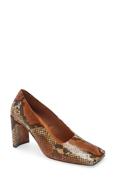 Shop Miista Alicja Snake Embossed Pump In Auburn Snake