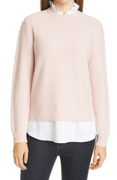 Shop Ted Baker Teaggan Layered Crewneck Sweater In Dusky-pink