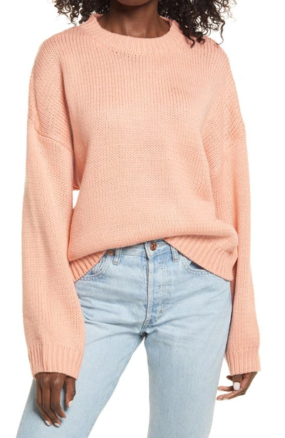 Shop Prima Easy Pullover Sweater In Pink Coral