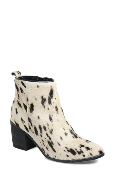 Shop Band Of Gypsies Rodeo Bootie In Spotted Off-white Calf Hair