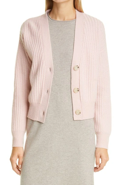 Shop Allude V-neck Cashmere Cardigan In Rosewater