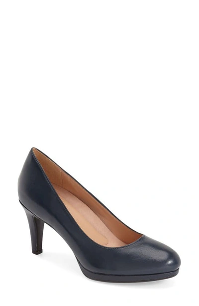 Shop Naturalizer 'michelle' Almond Toe Pump In Navy Leather