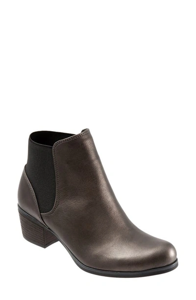 Shop Bueno Keri Bootie In Taupe Metallic Leather