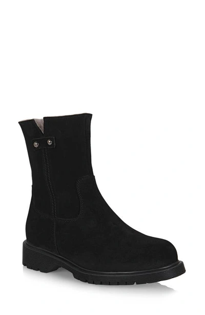 Shop La Canadienne Hunter Genuine Shearling Lined Waterproof Boot In Black Suede