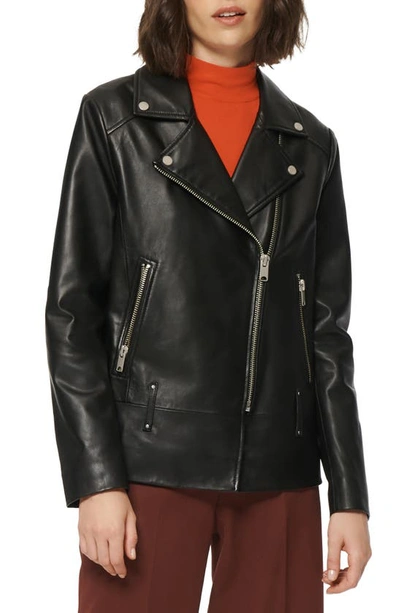 Shop Marc New York Elongated Leather Moto Jacket In Black