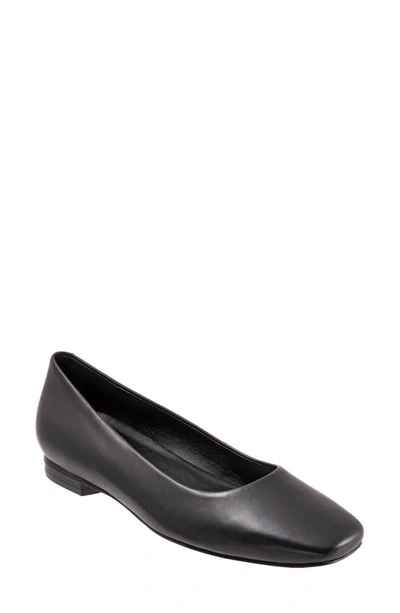 Shop Trotters Honor Flat In Black Leather