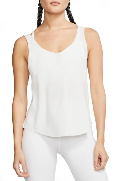 Shop Nike Yoga Luxe Tank Top In White/ Platinum