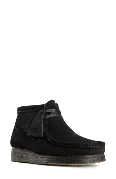 Clarksr Originals Wallabee Chukka Boot In Black Suede