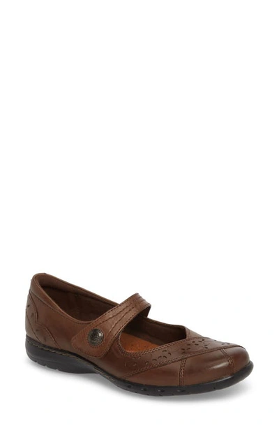 Shop Rockport 'petra' Mary Jane Flat In Brown Leather