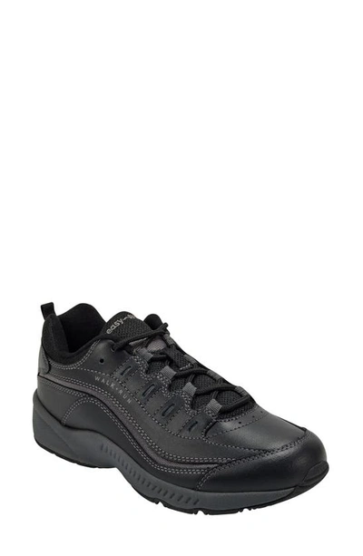 Shop Easy Spirit Romy Sneaker In Black Leather