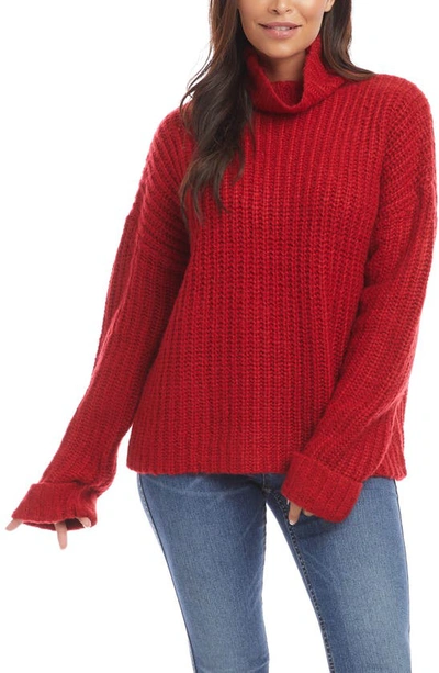 Shop Karen Kane Cowl Neck Sweater In Red