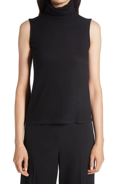 Shop The Row Clovis Stretch Cashmere Sleeveless Turtleneck Top In Black