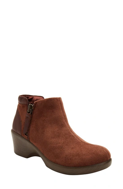 Shop Alegria Sloan Bootie In Brown Suede