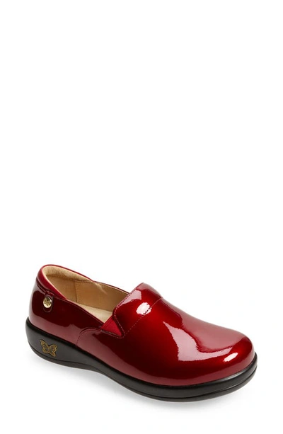 Shop Alegria Keli Embossed Clog Loafer In Cherry Bomb Patent Leather