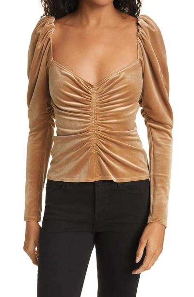 Shop A.l.c Charmbelin Velvet Top In Toffee