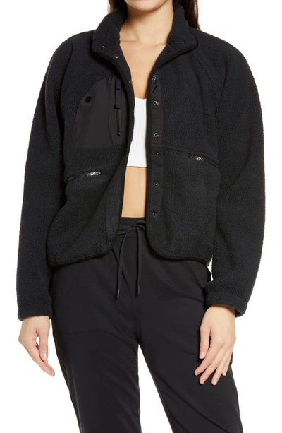 Shop Free People Fp Movement Fp Movement  Hit The Slopes Fleece Jacket In Black