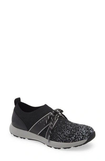 Shop Traq By Alegria Alegria Qool Water Resistant Knit Sneaker In Black Multi Leather