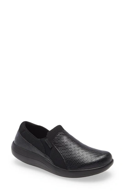 Shop Alegria Duette Loafer In Black Woven Leather