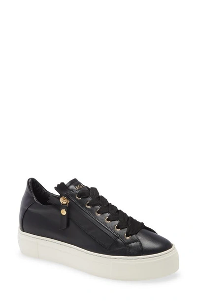 Shop Agl Attilio Giusti Leombruni Double Zip Sneaker In Black Leather