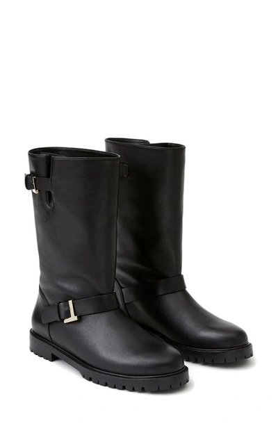 Shop Lafayette 148 Jordan Moto Leather Boot In Black