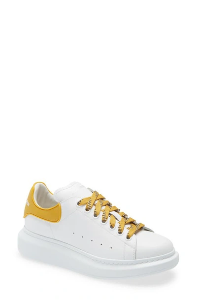 Shop Alexander Mcqueen Platform Sneaker In White/ Mimosa/ White