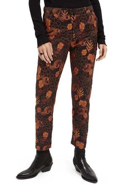 Shop Scotch & Soda Lowry Metallic Jacquard Slim Fit Trousers In Combo A