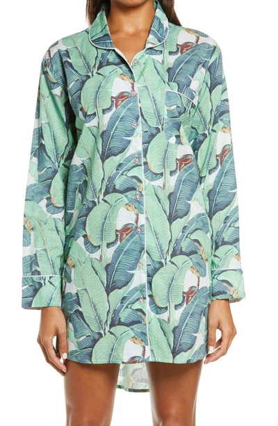 Shop Sant And Abel Martinique® Banana Leaf Print Nightshirt In Green