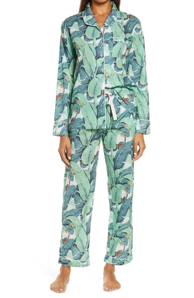 Shop Sant And Abel Martinique® Banana Leaf Print Pajamas In Green