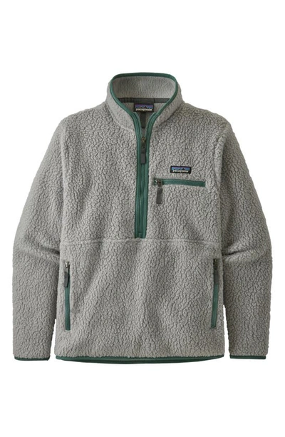 Shop Patagonia Retro Marsupial High Pile Fleece Pullover In Salt Grey