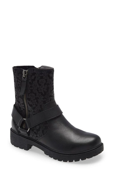 Shop Alegria Water Resistant Boot In Goth Black Leather