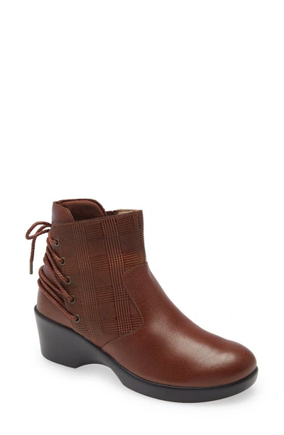 Shop Alegria Stevee Bootie In Plaid Brown Leather