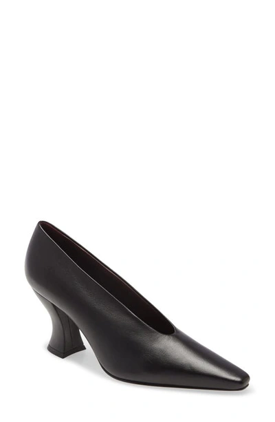 Shop Bottega Veneta Almond Toe Pump In Black