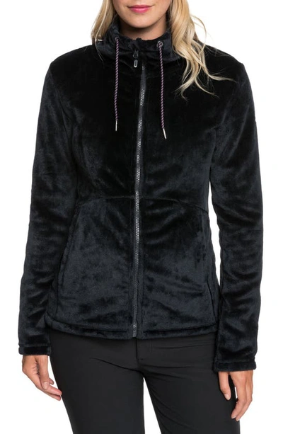 Shop Roxy Tundra Technical Fleece Jacket In True Black