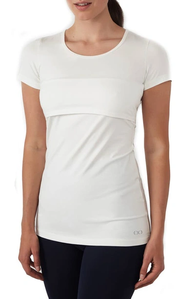 Shop Modern Eternity Maternity/nursing Tee In Egg Shell