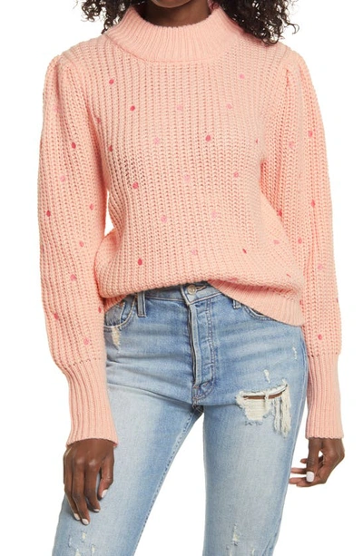 Shop English Factory Polka Dot Sweater In Pink