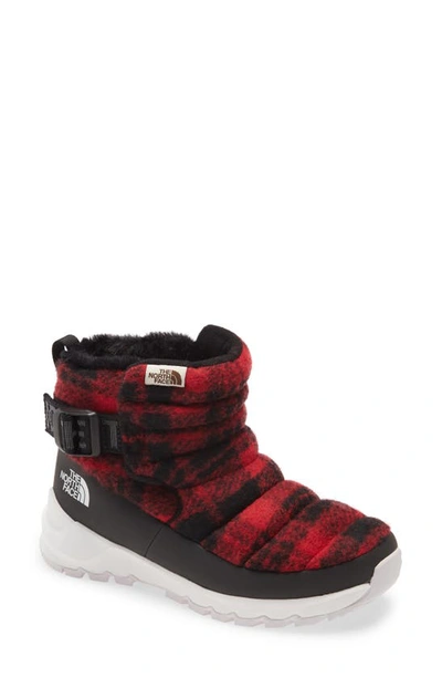 Shop The North Face Water Resistant Thermoball(tm) Boot In Tnf Black/ Tnf Red Plaid