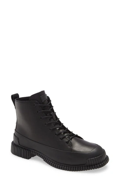 Shop Camper Pix Combat Boot In Black Leather
