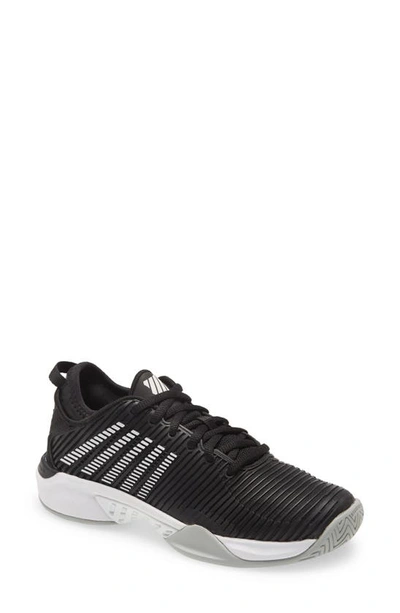 Shop K-swiss Hypercourt Supreme Tennis Shoe In Black/ White/ High-rise