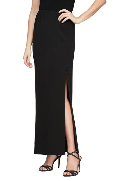 Shop Alex Evenings Long Column Skirt In Black