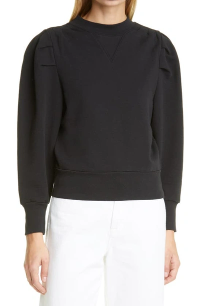 Shop Frame Shirred Shoulder Sweatshirt In Noir