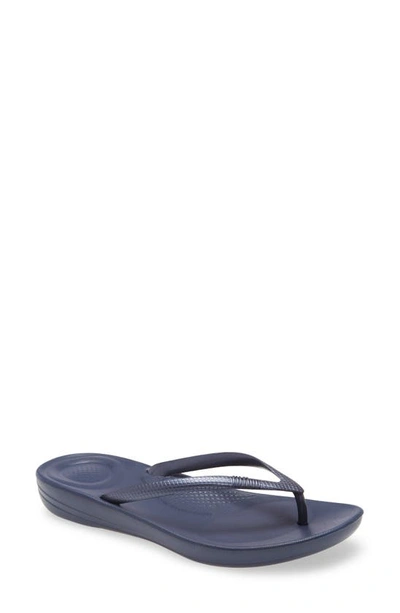 Shop Fitflop Iqushion Flip Flop In Midnight Navy/ Blue