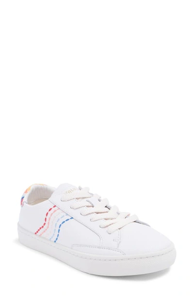 Shop Soludos Retro Stripe Sneaker In White Leather