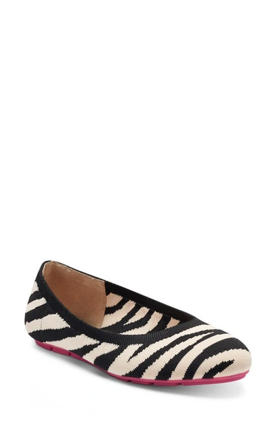 Shop Jessica Simpson Brinley Knit Flat In Natural Zebra