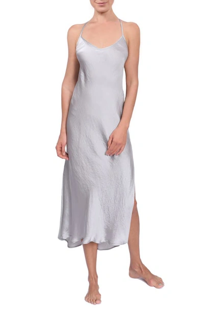 Shop Everyday Ritual Sloan T-back Slipdress In Oyster Grey