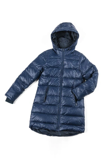 Shop Modern Eternity 3-in-1 Waterproof Quilted Down & Feather Fill Maternity Puffer Coat In Navy