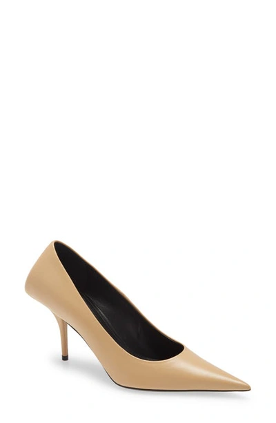 Shop Balenciaga Square Knife Pointed Toe Pump In Beige