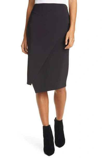 Shop Donna Karan Faux Wrap Pencil Skirt In Black