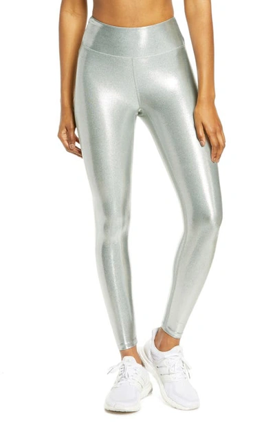 Shop Heroine Sport Marvel Metallic High Waist Leggings In Silver