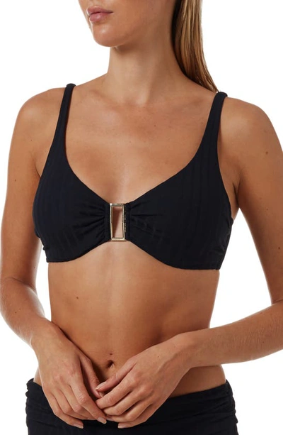 Shop Melissa Odabash Bel Air Underwire Bikini Top In Black Ribbed