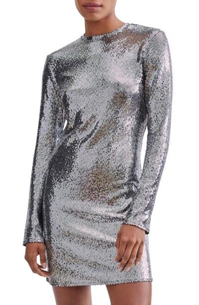Shop Seven Metallic Sparkle Dress In Silver